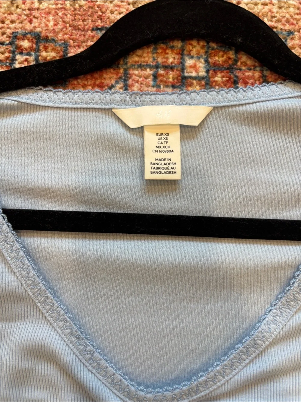 H&M Light Blue Ruched Drawstring Long-Sleeve Crop Top